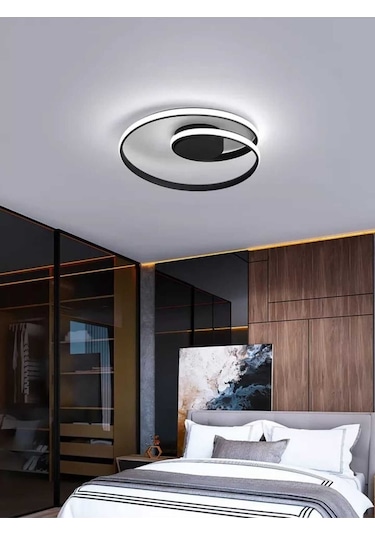 Karacam / Planfonyer Avize / 40 Cm / 3 Renkli / Antrasit Gövde / Antrasit