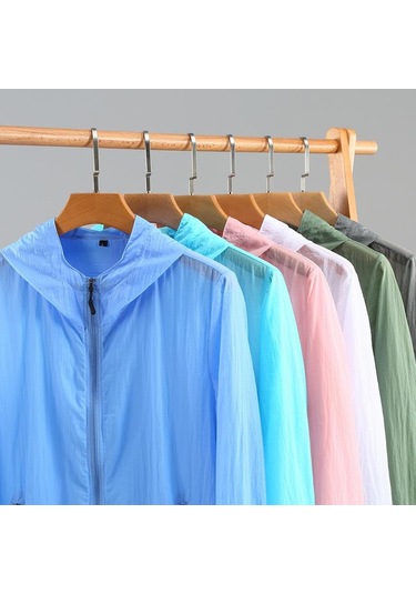 Moda Güneş Koruyucu Giysiler Yaz Erkekler İçin Rahat Upf 50 Ince Kapüşonlu Çiftin Artı Boyutu Yaz Ceketler Beyaz