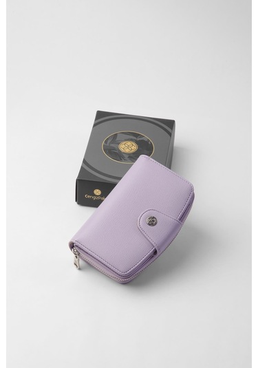 Cengiz Pakel Orta Boy Çıt Çıt Detaylı Kadın Cüzdan/portföy - 65300 - Lila 65300-lila