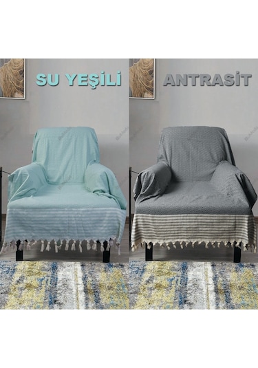 Pamuklu Organik Buldan Tekli Berjer Koltuk Örtüsü 180X150Cm