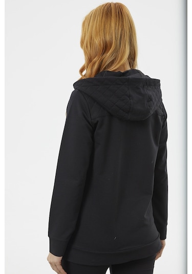 Kapüşonlu Kapitone Detaylı Eşofman Takım - Siyah 001