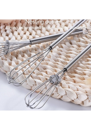 Sones 2 Adet Ev Tipi Manuel Yaylı Çırpıcı Elde Taşınabilir Paslanmaz Çelik Mini Çırpma Teli, Boyut: 8 İnç Diğer