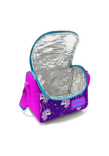 Coral High Kids Mor Pembe Unicorn Desenli Simli Thermo Beslenme Çantası 11856