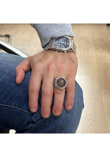 Sembolik Gümüş Yüzük, Ağaç Gümüş Yüzük, 925 Ayar Sert Gümüş Yüzük Erkekler İçin Gümüş