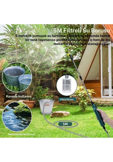 Monozone Elektrikli Basınçlı Sulama Tabancası Başlığı Şarj Edilir