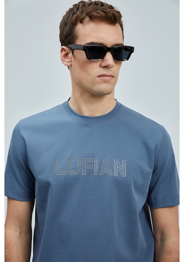 Lufian Thınk Modern Grafik T- Shirt Koyu Mavi Koyu Mavi 111020240100310 Koyu Mavi