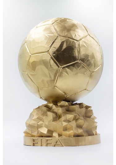 İsminize Özel Fıfa Ballon D'or Maketi Gold Kaplama 20 Cm Boy Dekor Hediyelik