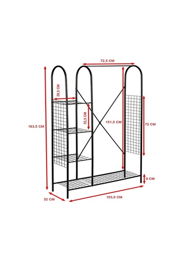 Gardrop Askı Metal Askılık Kıyafet Etek Askısı 5181 Siyah