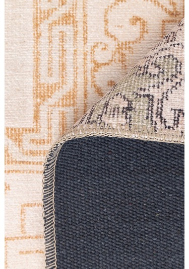 Folk Patchwork Desenli Dokuma Taban Dekoratif Bej Halı Ba 16