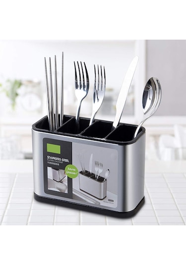 Wezone Sanwan 4 Bölmeli Paslanmaz Çelik Mutfak Eşyası Organizer, 18 X 8.6 X 13 Cm Diğer