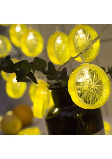 3m Limon Dilimi Usb Tak Romantik Led Dize Tatil Işık, 20 Led Genç Tarzı Sıcak Peri Dekoratif Lamba Noel, Düğün, Yatak Odası Sarı Diğer