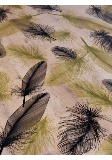 Kalın Pvc Masa Koruyucu 1.2 Mm Mika Örtü, 80 Cm En, Siyah Altın Tüy Siyah