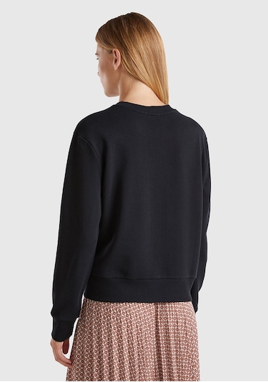 Benetton-w Kadın Siyah Sweatshırt Siyah Siyah