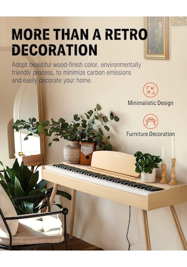 Donner Ddp-80 Wooden Style Dijital Piyano Naturel Wood