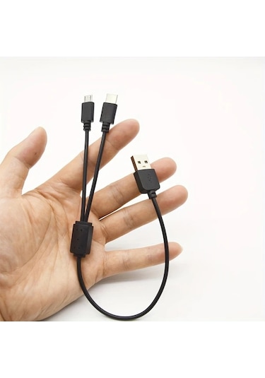 Chuangyinshop 2 Adet Type C Micro Usb Hızlı Şarj Ve Veri Kablosu Siyah Yüksek Hız Dayanıklı