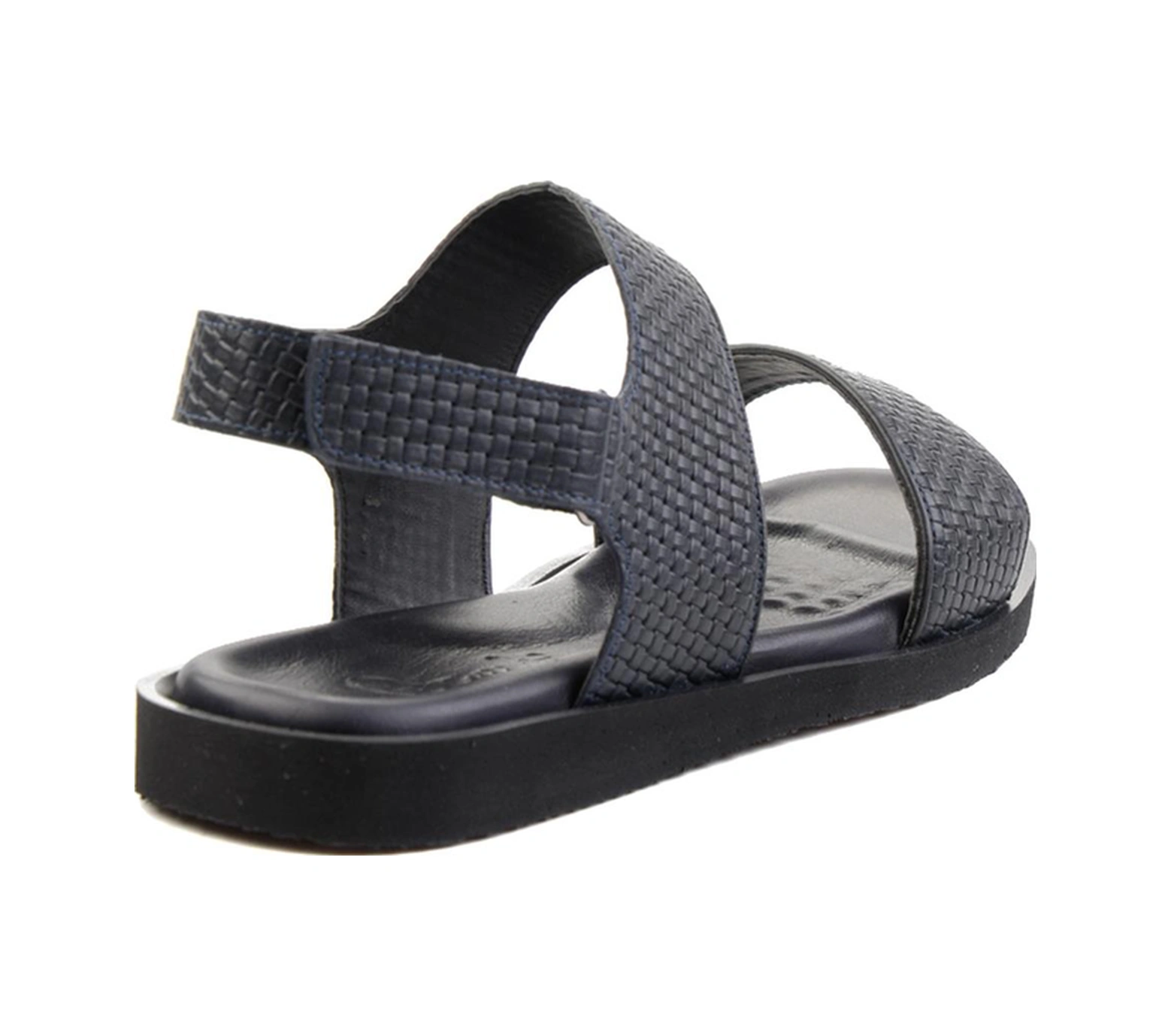 Lacivert Baskılı Hakiki Deri Erkek Sandalet E05801041703 Lacivert