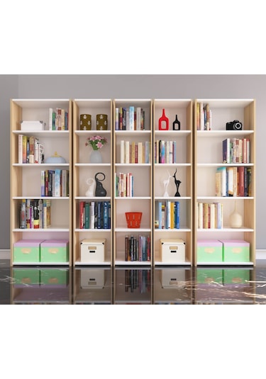Nurmobilya Nur Mobilya Linda 5'Li Arkalıklı Kitaplık 3 Renk