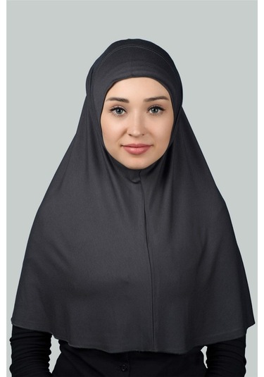 Hazır Türban Pratik Eşarp Tesettür Hijab - Namaz Örtüsü Xl Füme