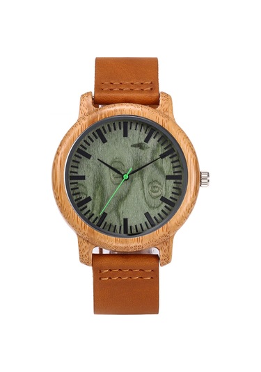 Springsun Kadın Saatleri Analog El Yapımı Doğal Bambu Ahşap Saatler Erkek Moda Minimalist Kuvars Saat Akıllı Saat (İthalatçı Garantili)