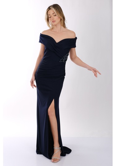 Abiye Elbise Dori 00kb7010 Lacivert