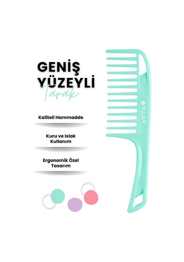 Professional 0345 Geniş Tarak 3x Krepe Tarak Hediyeli