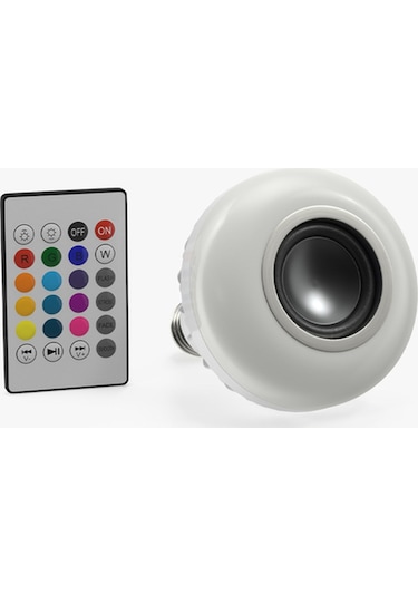 Hoparlör & Bluetooth Rgb Ampul Uzaktan Kumanadalı E27 Duy Beyaz I