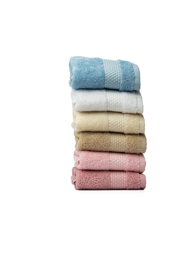 Soley Minerva %100 Doğal Pamuklu 6'lı Çok Renkli Misafir Havlu Seti HV.MINERVA.6LISET