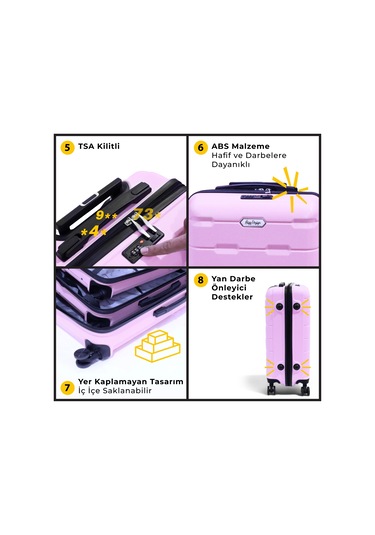 Biggdesign Moods Up Tsa Kilitli 24" Abs Gövdeli Valiz Orta Boy-pembe