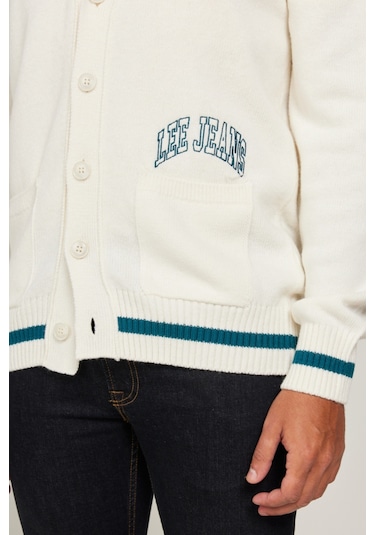 Regular Fit Normal Kesim Tam Düğmeli Ekru Triko Hırka L83XCNQ Ekru