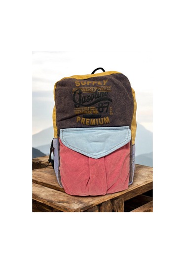 Kaliteli Vintage Tek Gözlü Disayn Sırt Gezi Çantası Kc Harley Bag 5097 Mavi