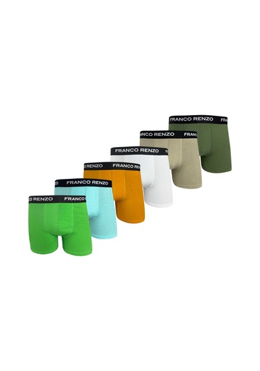 Franco Renzo Erkek 6'lı Lüx Kutulu Pamuklu Ve Likralı Boxer Yeşil - Haki - Beyaz - Hardal - Taş - Bebe Mavi Franco Renzo Erkek 6'lı Lüx Kutulu Pamuklu Ve Likralı Boxer Yeşil - Haki - Beyaz - Hardal - Taş - Bebe Mavi