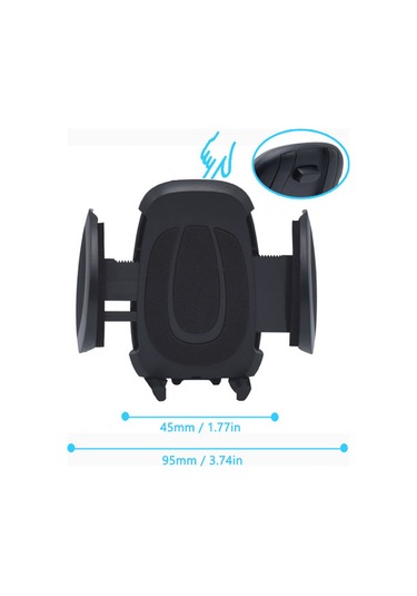 Gajeena Siyah Araç Su Bardağı Tutucusuna Sabitlenir 360 Derece Döner 45-95mm Genişlik Ayarı Pvc Akıllı Telefon Tutucu Diğer