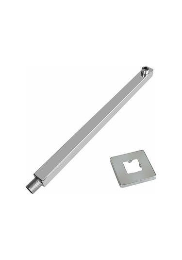 Ranyeek Stainless Steel Duş Genişletme Kolu, 16 İnç Kare, Duvar Takımı, Korozyona Dayanıklı, Kolay Kurulum, Modern Banyo Gümüş