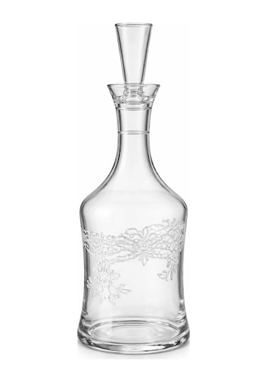 1300 Ml El Yapımı Şeffaf Cam Karaf Florale Model Su Meşrubat Ve Kokteyl Servis Sürahisi