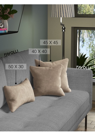 Br Favolli Kadife Dokulu Haki Renk Kırlent Kılıfı Dream Serisi Punch Için Uygun Gizli Fermuar Haki