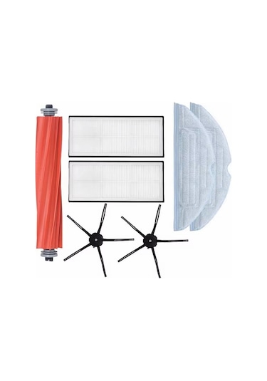 Roborock S7 Max Ultra Uyumlu 1 Adet Ana Fırça 2 Adet Filtre 2 Adet Siyah Yan Fırça 2 Adet Mop Paspas