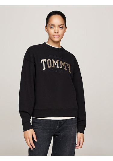 Tommy Hilfiger Tjw Nw Bxy Glıtter Varsıty Crew