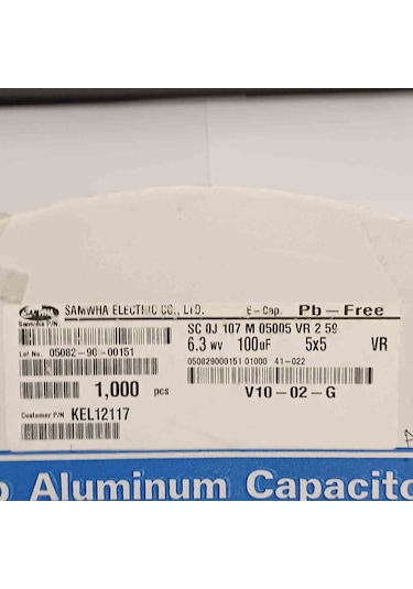 Sc0j107m05005vr259 100mf 6.3v 5x5 Smd Kondansatör 100 Adet
