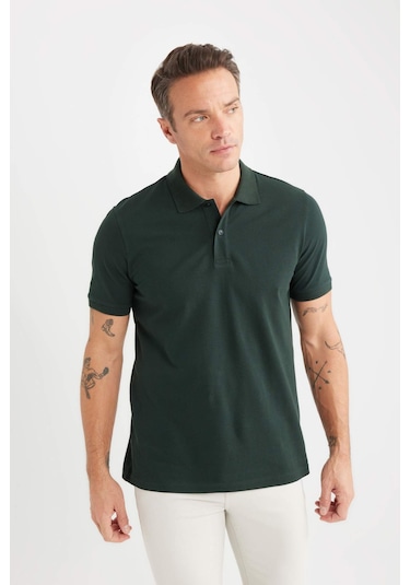 DeFacto %100 Pamuk Regular Fit Polo Yaka Kısa Kollu Basic Düz Pike Kumaş Tişört C1293AX25SPGN1214 DeFacto %100 Pamuk Regular Fit Polo Yaka Kısa Kollu Basic Düz Pike Kumaş Tişört C1293AX25SPGN1214