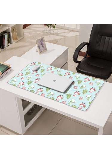 Noel Temalı 31.5x15.7 İnç Oyun Mouse Pad, Dikişli Kaymaz Kauçuk-a177