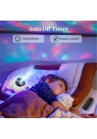 Torima Lw-6 Mini Beyaz Yıldız Projektör Astronot Işıklı Galaksi Samanyolu Projektör Gece Lambası Beyaz