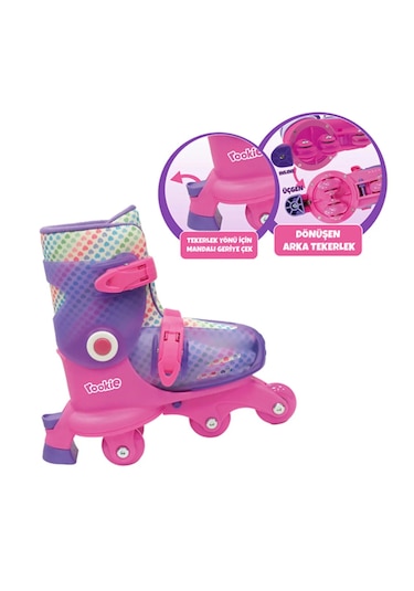 Rookie Ayarlanabilir Dönüşen Tekerlekli 2 In 1 Twisty Paten-