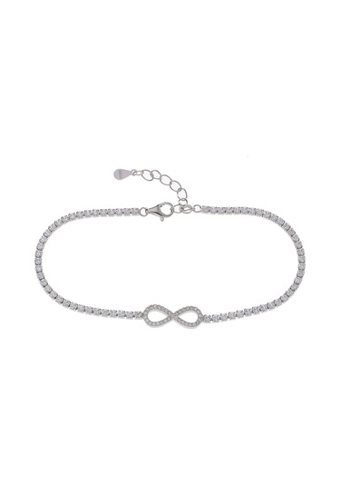Sonsuzluk Model 925 Ayar Gümüş İnce Suyolu Kadın Bileklik Gümüş