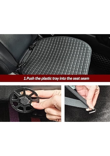 Su Geçirmez Ön Arka Araba Koltuk Minder Deri Siyah Oto Koltuk Minderi 3'lü Oturak Örtüsü