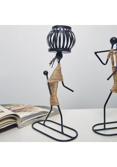 Gajeena Vintage Demir Şamdan - Dekoratif Fener Tasarımı, Mumluk Mum Dahil Değil