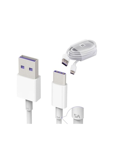 Beyaz Type-C Şarj Ve Data Kablosu