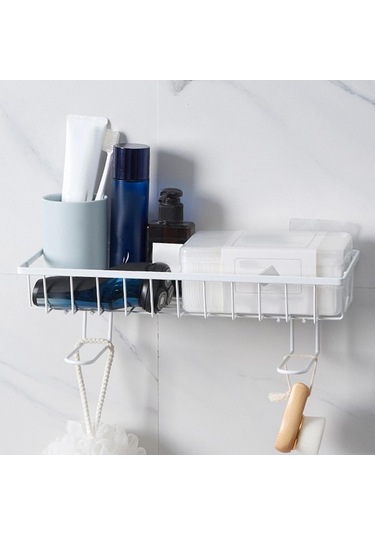 Pazly Üzerinde Tuvalet Suntek Rafı Punch Magideal Depolama Beyaz Banyo Wo Çok Renkli