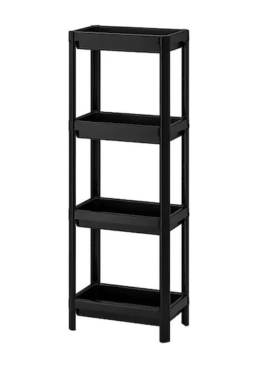 Bayev Vesken 4 Katlı Banyo Raf Ünitesi Havluluk Siyah Düzenleyici Şampuanlık Havluluk Dolap Çok Renkli