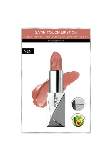 Alix Avien Uzun Süre Kalıcı Nemlendirici Pürüzsüz Etkili Yarı Mat Ruj Satin Touch Lipstick 803 Dusty Peach