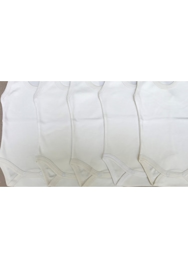 Baby Özdemirlitekstil Bebelino Çıtçıtlı Askılı Badi (5 Li Paket) Krem